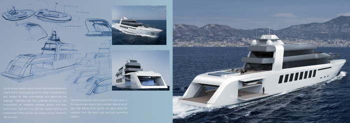 Super yacht exterior design for AMELS Holland B.V.